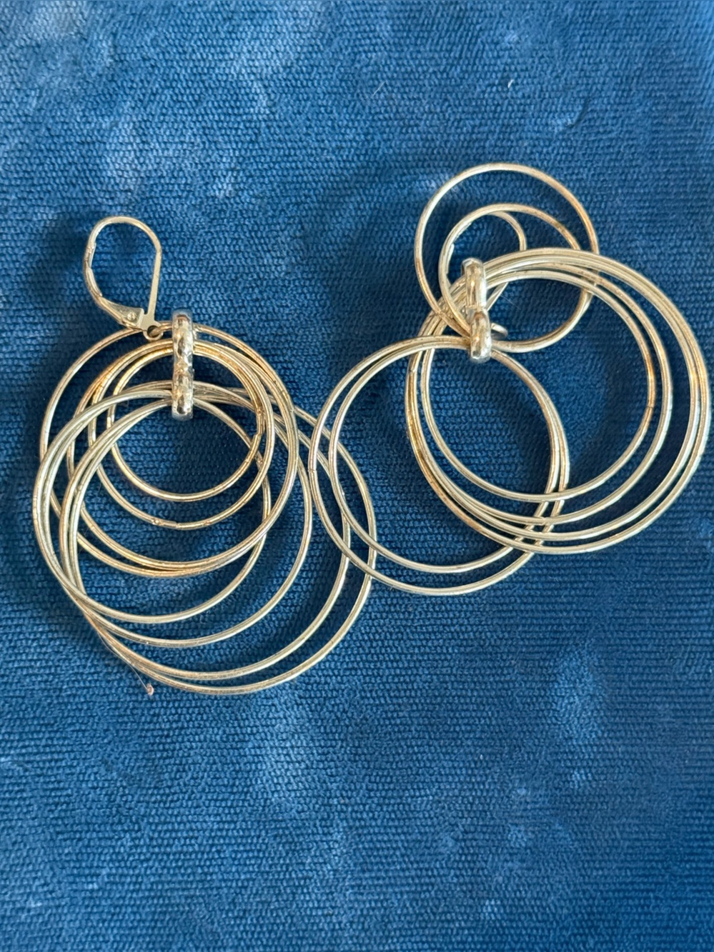 Gold Multi-Hoop Dangle Earrings - Elegant Layered Circles